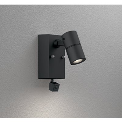 画像1: オーデリック OG264265R1 エクステリアライト スポットライト LED一体型 電球色 高演色LED 人検知カメラ付 コーキングレス型 防雨型 ブラック
