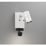 オーデリック OG264270R1 エクステリアライト スポットライト LED一体型 電球色 高演色LED 顔識別カメラ付 コーキングレス型 防雨型 オフホワイト