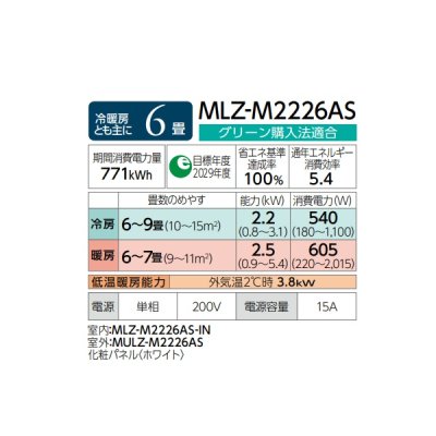 画像3: 三菱 『MLZ-M2226AS + 化粧パネル』 ハウジングエアコン 1方向小能力天井カセット形 Mシリーズ 6畳程度 単相200V (MLZ-M2222ASの後継品) ♪