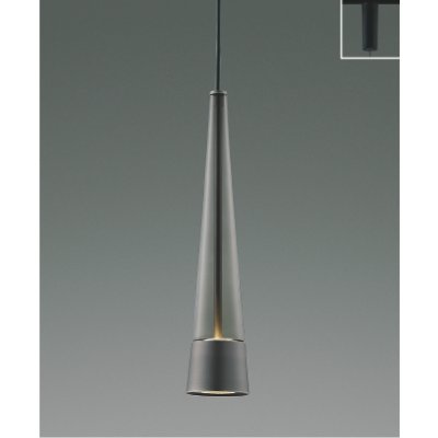 画像1: コイズミ照明 AP57289 ペンダント 非調光 LED 温白色 プラグタイプ 高演色LEDR+ スモークグレー ∽