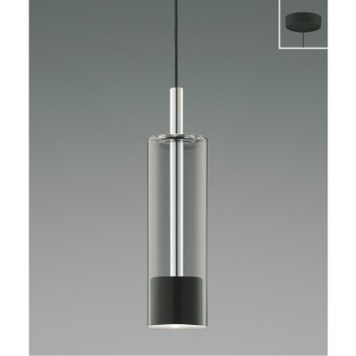 画像1: コイズミ照明 AP57298 ペンダント 非調光 LED 温白色 フランジタイプ クロムメッキ ブラック ∽