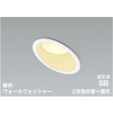 コイズミ照明 AD7332W99 ダウンライト 埋込穴φ100 調光 光色切替 LED 傾斜・ウォールウォッシャー 高演色LEDR+ 高気密SB 防雨・防湿型 ファインホワイト ∽