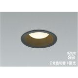 コイズミ照明 AD7329B99 ダウンライト 埋込穴φ100 調光 光色切替 LED ベースタイプ 高演色LEDR+ 高気密SB 壁スイッチ切替 防雨・防湿型 ブラック ∽