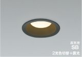 コイズミ照明 AD7329B99 ダウンライト 埋込穴φ100 調光 光色切替 LED ベースタイプ 高演色LEDR+ 高気密SB 壁スイッチ切替 防雨・防湿型 ブラック ∽