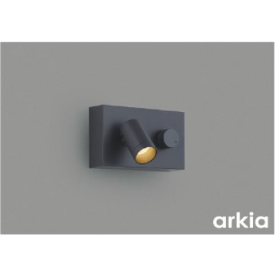 画像1: コイズミ照明 AB57242 ブラケット 調光 LED 電球色 高演色LEDR+ 調光スイッチ付 arkia マットグレー ∽