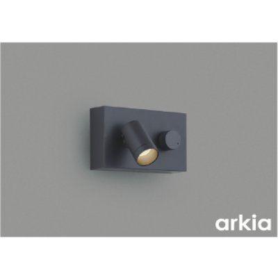 画像1: コイズミ照明 AB57243 ブラケット 調光 LED 温白色 高演色LEDR+ 調光スイッチ付 arkia マットグレー ∽