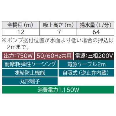 画像2: 日立 ポンプ　WT-K750Y　タンク式浅井戸用インバーターポンプ「圧力強(つよし)くん」 三相200V ※WT-K750X後継機種