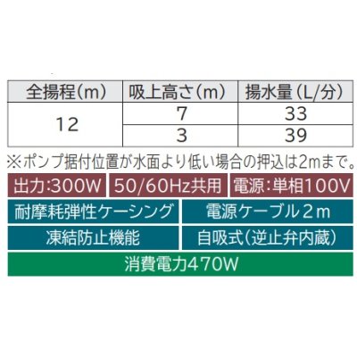 画像2: 【在庫あり】日立 ポンプ　WT-P300Y　タンク式浅井戸用インバーターポンプ「圧力強(つよし)くん」 単相100V ※WT-P300X後継機種 [☆2]