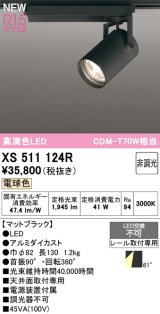 オーデリック XS511124R スポットライト 高演色LED 非調光 電球色 天井面取付専用 電源装置付属 マットブラック