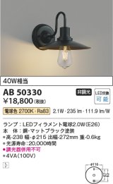 コイズミ照明　AB50330　ブラケットライト LEDランプ交換可能型 非調光 電球色 40W相当 ブラック