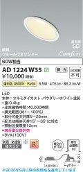 コイズミ照明 AD1224W35 ダウンライト 埋込穴φ100 調光 調光器別売 LED一体型 温白色 高気密SB形 傾斜・ウォールウォッシャー 防雨・防湿型 パウダリーホワイト