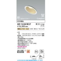 コイズミ照明 AD1228W27 ダウンライト 埋込穴φ100 調光 調光器別売 LED一体型 電球色 高気密SB形 傾斜・ウォールウォッシャー 防雨・防湿型 パウダリーホワイト