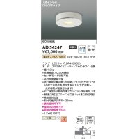 コイズミ照明　AD54247　ダウンライト 埋込穴φ100 非調光 LEDランプ 電球色 人感センサ付 ON-OFFタイプ マットファインホワイト