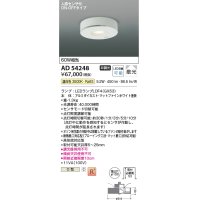 コイズミ照明　AD54248　ダウンライト 埋込穴φ100 非調光 LEDランプ 温白色 人感センサ付 ON-OFFタイプ マットファインホワイト