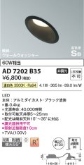 コイズミ照明　AD7202B35　ダウンライト 埋込穴φ100 非調光 LED一体型 温白色 防雨・防湿型 高気密SB 傾斜 ウォールウォッシャー ブラック