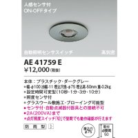 コイズミ照明　AE41759E　自動照明センサスイッチ 高気密 人感センサタイマー付 ON-OFFタイプ 埋込穴φ75 ダークグレー 防雨型