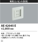 コイズミ照明　AE42045E　保安灯 ナイトライト 別売部材 専用コンセント ホワイト