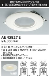 コイズミ照明　AE45827E　ダウンライト M型ダウンライト用リニューアルプレート φ150 ダウンライト用