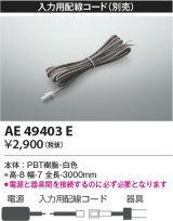 コイズミ照明　AE49403E　部品 入力用配線コード