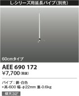コイズミ照明　AEE690172　L-シリーズ用延長パイプ 60cmタイプ