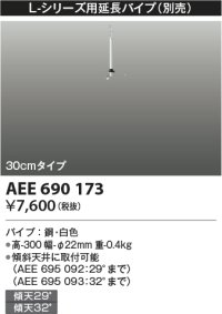 コイズミ照明　AEE690173　L-シリーズ用延長パイプ 30cmタイプ