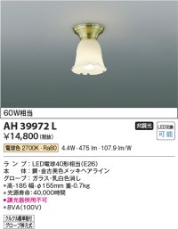 コイズミ照明　AH39972L　シャンデリア FIORARE 白熱球60W相当 LED付 電球色 [♭]