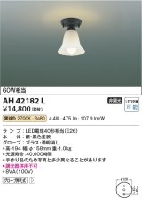 コイズミ照明　AH42182L　小型シーリングライト 白熱球60W相当 LED一体型 電球色 ガラス 透明消し 黒