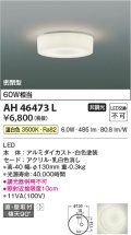 コイズミ照明　AH46473L　ブラケット LED一体型 傾斜天井取付可能 直付・壁付取付可能型 温白色 [♭￡]