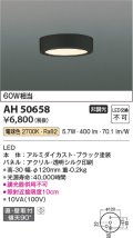 コイズミ照明　AH50658　小型シーリング LED一体型 非調光 電球色 直・壁取付 傾斜天井対応 ブラック