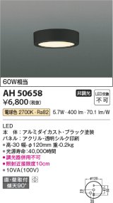 コイズミ照明　AH50658　小型シーリング LED一体型 非調光 電球色 直・壁取付 傾斜天井対応 ブラック