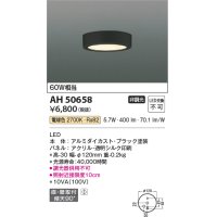 コイズミ照明　AH50658　小型シーリング LED一体型 非調光 電球色 直・壁取付 傾斜天井対応 ブラック