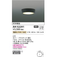 コイズミ照明　AH52291　薄型シーリングライト LED一体型 直・壁取付 傾斜天井対応 非調光 電球色 黒色