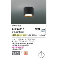 コイズミ照明　AH54216　シーリングライト 非調光 LEDランプ 温白色 直付・壁付取付 ブラック