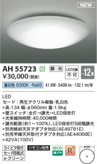 コイズミ照明 AH55723 シーリング 12畳 調光 昼白色 リモコン別売
