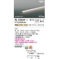 コイズミ照明 AL55620 間接照明 300mm 調光(調光器別売) 電球色 直付・壁付・床取付 ミドルパワー 単体・終端専用 シルバーアルマイト