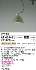 コイズミ照明　AP45568L　ペンダント プラグタイプ 白熱球60Ｗ相当 LED付 電球色 シダーグリーン