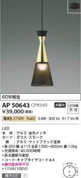 コイズミ照明　AP50643　ペンダントライト LED一体型 非調光 電球色 傾斜天井対応 フランジタイプ ブラック