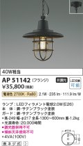 コイズミ照明　AP51142　ペンダントライト 非調光 LEDランプ 電球色 フランジタイプ ブラック