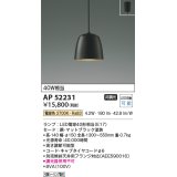 コイズミ照明　AP52231　ペンダントライト LEDランプ交換可能型 非調光 フランジタイプ 電球色 マットブラック [♭]