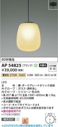 コイズミ照明 AP54825 ペンダント 非調光 LED一体型 電球色 フランジタイプ ダークグレーメタリック