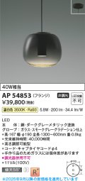 コイズミ照明 AP54853 ペンダント 非調光 LED一体型 温白色 フランジタイプ スモークグレーグラデーション