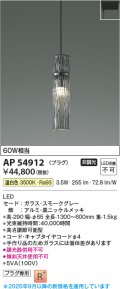 コイズミ照明 AP54912 ペンダント 非調光 LED一体型 温白色 プラグタイプ スモークグレー