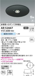 コイズミ照明　AR52847　住宅用非常灯専用型照明器具 LED一体型 非調光 埋込型 電池内蔵形 S形 昼白色 ブラック