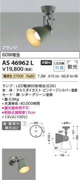 コイズミ照明　AS46962L　スポットライト LEDランプ交換可能型 フランジタイプ 散光 電球色