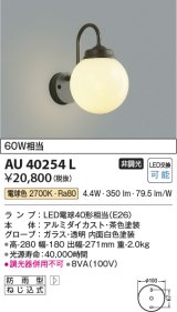 コイズミ照明　AU40254L　ポーチライト 壁 ブラケットライト 白熱球60W相当 LED付 電球色 防雨型 茶色
