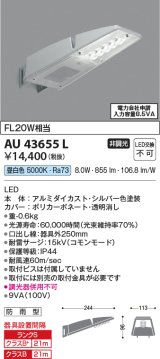 コイズミ照明　AU43655L　防犯灯 LED一体型 昼白色 防雨型 シルバー