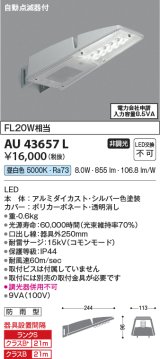 コイズミ照明　AU43657L　防犯灯 LED一体型 昼白色 防雨型 シルバー