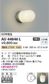 コイズミ照明　AU44846L　勝手口灯 ブラケットライト 天井直付・壁付取付 LED付 電球色 防雨型 ウォームシルバー