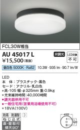 コイズミ照明　AU45017L　軒下シーリング 天井直付・壁付取付 LED一体型 昼白色 防雨・防湿型 ブラック