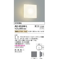 コイズミ照明　AU45208L　ポーチライト 壁 ブラケットライト LED一体型 電球色 防雨型 シルバーメタリック